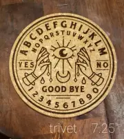 OUIJA SPIRIT BOARD Laser Engraved Cork Hot Pad Trivet