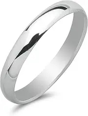 [81stgeneration] Plain Band 3 mm 925 Sterling Silver Ring - Classic Wedding Ring - Engagement Ring - Simple Promise Ring - Solid SIlver Men's Rings - Minimalist Stacking Rings for Teen Girls