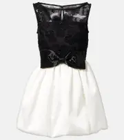 [Self-Portrait] Self-Portrait Embellished bow-detail tulle cocktail dress AU 8 black