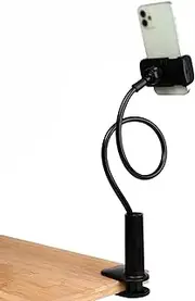 WANBY Phone Holder Bed Gooseneck Mount Mobile Phone Holder Table Stand Flexible 360° Rotation Cell Phone Clip Holder Lazy Bracket Mount for All Smart Phone Microphone
