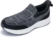 [N BESUNEW] Men's Slip On Loafers Comfortable and Hands-Free Sneakers Lightweight Platform Canvas Boat Shoes Casual Stylish Breathable Walking Shoes US 7-13