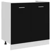 Sink Bottom Cabinet Black 80x46x81.5 cm Engineered Wood vidaXL