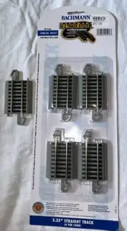 5 Bachmann HO Nickel Silver 2.25" Straight E-Z Track 44513