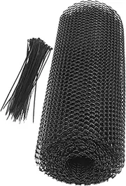 Garden Stake Black Mesh Fence 0.4m x 6m Pet Proof Bird Proof Netting Plastic Mesh Landscape Fence Garden Netting