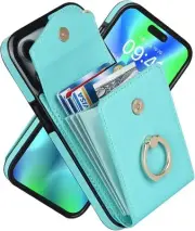 for iPhone 15 Pro Case,for iPhone 15 Pro Wallet Case,PU Leather Back Cover