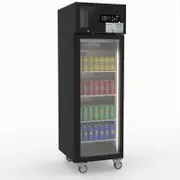 Thermaster Single Glass Door Upright Fridge Black Stainless Steel - Commercial Drink Fridges (SUCG500B)