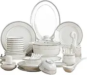 ZONTO Chinese Bone Porcelain Dinnerware Set - Heat-Resistant, Stylish, and Made in Jingdezhen