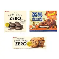 在飛比找蝦皮購物優惠-韓國 LOTTE 樂天 ZERO 巧克力麻糬軟餅乾 曲奇餅乾