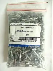 (Bag of 500) T&B Sta-Kon F2039 INSULATED Covered FERRULE 12 AWG/4.00mm2 Gray