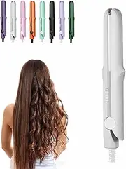 Mini curling iron, 2-in-1 portable mini curling iron, suitable for all hair types, short and long hair can be used (White)