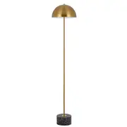 Durban Black Terrazzo and Gold Dome Floor Lamp