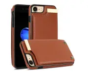 iPhone 7/8/SE 2020/SE 2022 Case Wallet with 3 Card Slots - Brown