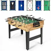 Costway 105.5 cm Multi Game Table, 10-in-1 Combo Game Table Set w/Foosball, Hockey, Table Tennis, Billiard, Shuffleboard, Bowling, Chess, Cards, Checkers & Backgammon, Wooden Game Table, CCW10001YU