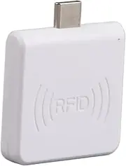 XUMIUZIY Portable Card Reader, USB Interface R65H 902M-928M Portable Card Reader with OTG Conversion Line Widely Used UHF Plug and Play Handheld Writer for Mobile Phone (White)