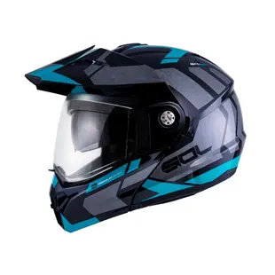 【SOL Helmets】SM-6P複合可掀式安全帽 (前衛者_黑/綠) ｜ SOL安全帽官方商城