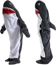 [YushengTai] Shark Blanket, Made of Super Soft, Comfortable Flannel Shark Blanket for Dressing, Shark Jumpsuit, Shark Blanket Hoodie, Shark Sleeping Bag, Portable Blanket for Adults and Children