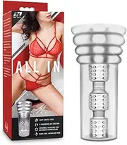 Blush M for Men All In - #1 Bestselling Pocket Pussy Masturbator - Ultra Soft Male Masturbation Stroker - Ribbed & Multi Textured, Multi Chamber For Ultimate Pleasure - Male Sex Toy For Guys - Clear