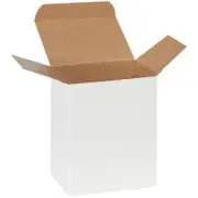 4 x 3 x 5" White Reverse Tuck Folding Cartons 250/Case