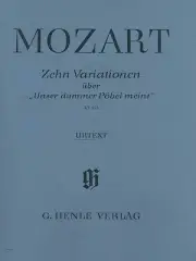Mozart 10 Variations on Unser Dummer Pobel Meint for Piano Henle Urtext Book