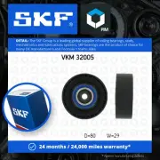 Aux Belt Idler Pulley fits FIAT PALIO 178 1.0 96 to 03 Guide Deflection SKF New