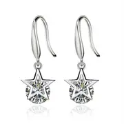 3PCS Copper Jewelry Fashion Woman Retro Pentagram Long Tassel Hanging Earring