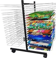 Art Drying Rack,Double Sided 38 Shelves4 Wheel Classroom Art Drying Rack for Art Canvas Storage,Suitable for Home and School