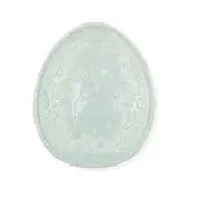 Embossed Bunny Egg Shape Ceramic Plate