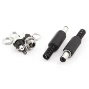 Plastic Cover DC Power Male Female Socket Connector 2.1mm x 5.5mm 2 Pairs