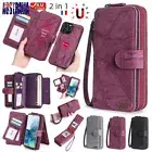ZIP Leather Case Detachable Wallet Cover For iPhone 16 15 14 13 12 11 Pro Max 8