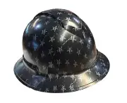 Custom Carbon Fiber Stars Hydro Dipped Hard Hat Ridgeline Full Brim