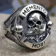 Memento Mori Skull Sterling Silver Ring 9