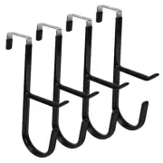 Over The Door Hooks - 4 Pack Hangers Dual-Hooks with Rubber Prevent Scratches