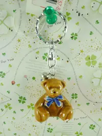 在飛比找Yahoo奇摩購物中心優惠-【震撼精品百貨】泰迪熊_Teddy Bear~鑰匙圈-咖啡藍