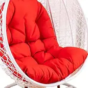 Hanging Egg Chair Cushion Only, Outdoor Thick Swing Egg Chair Replacement, Large Garden Hammock Chair Cushion, Garden Swing Cushion Replacement Indoor and Outdoor Bedroom Patio (Size : Red)