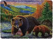 Bears Scenery | Rug Making Latch Hooking Kit 102x69cm Printed Canvas