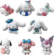 8Pcs Birthday Party Cake Toppers for Kuromi,Cinnamoroll Birthday Party Supplies Cake Decorations (F)
