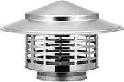 PartyKindom 7 Inch Round Chimney Cap Stainless Steel with Screen - Conical Top Chimney Cap for Outside Roof Vent - Adjustable Roof Cap Fireplace Exhaust Rain Cover