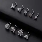 Piercing Female Nose Stud L Shape Nose Ring Body Jewelry Septum Nose Ring