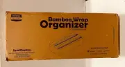 Plastic Wrap Dispenser with Slide Cutter, 2 in 1 Bamboo Roll Organizer Holder