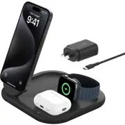 Belkin BoostCharge 3 in 1 Magnetic Foldable Wireless Charger with Qi2 (Black)