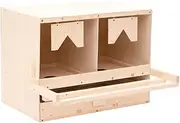 VRAXO Chicken Laying Nest 2 Compartments 63x40x45 cm Solid Pine Wood -5.54KG,170652