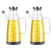2pcs Dispenser Vinegar Bottle Cooking Pot Pourer Olive Oil Kitchen Lead-Free with Lid