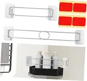 Generic 2 Pcs Rv Bathroom Guardrail Storage Containers Wall Shelves for Bathroom Rv Shower Holder Shower Storage Corner Rv Bathroom Storage Clear Pantry Door Bin Silver Stainless Steel 304