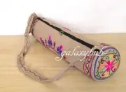 Indian Jute Portable Multi Embroidered Yoga Mat Carry Bag With Shoulder Strap AU