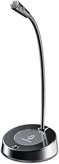 MK08 3.5mm Desk Microphone Plug & Play Professional 360 Degree Omnidirectional Microphone Desktop Condenser Mic for Recording Living Gaming