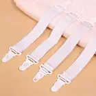 4Pcs White Bed Sheet Holder Straps Sheet Stays Keepers Bedsheet Holders Fastener