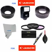 58MM WIDE ANGLE+TELEPHOTO ZOOM+FLASH KIT FOR CANON REBEL EOS 1000D 1100DD T6 XTI