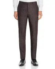 Canali Dress Pants Donegal Wool Silk Flat Front Italy Current Brown size 37 new