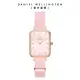 【Daniel Wellington】DW 手錶 Quadro Coral 20x26mm珍珠貝織紋小方錶-玫瑰金(DW00100509)