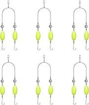 Pompano Mounting | 6 Heavy Duty Double Hooks for Saltwater, Fishing Equipment for Launching Trolling and Light Travel With Friends